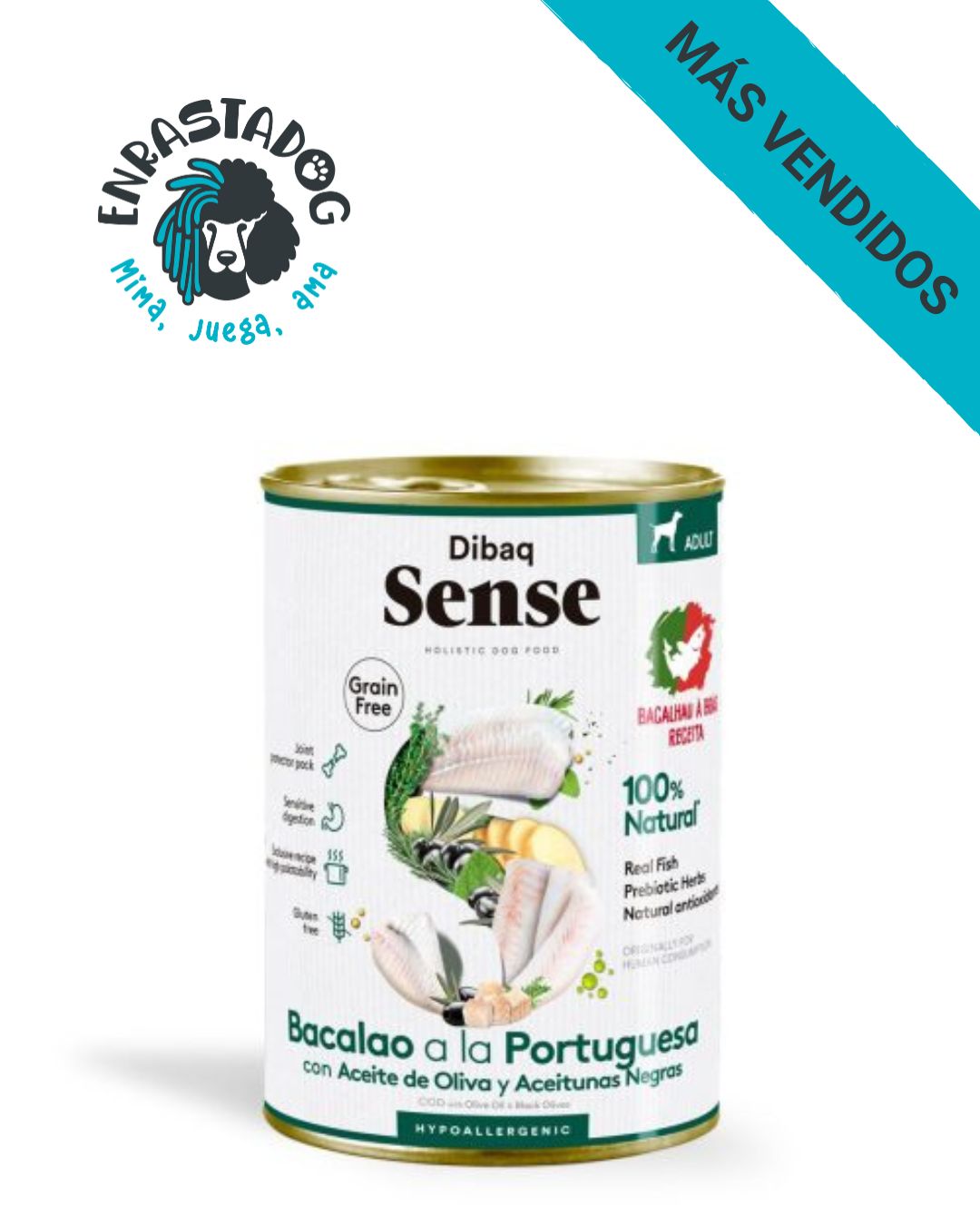 DIBAQ SENSE Grain Free Bacalao a la portuguesa 380 gr ENRASTADOG PARA PERROS