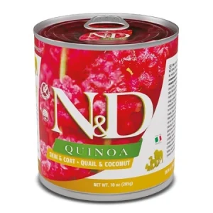 ENRASTADOG Comida para perros FARMINA ND DOG QUINOA SKIN COAT CODORNIZ 285GR