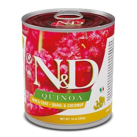 ENRASTADOG Comida para perros FARMINA ND DOG QUINOA SKIN COAT CODORNIZ 285GR