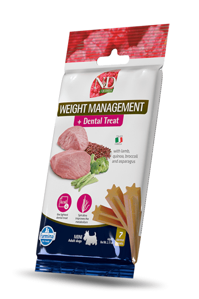 ENRASTADOG Comida para perros FARMINA TREAT ND QUINOA DOG WEIGHT M CORDERO MINI 60GR