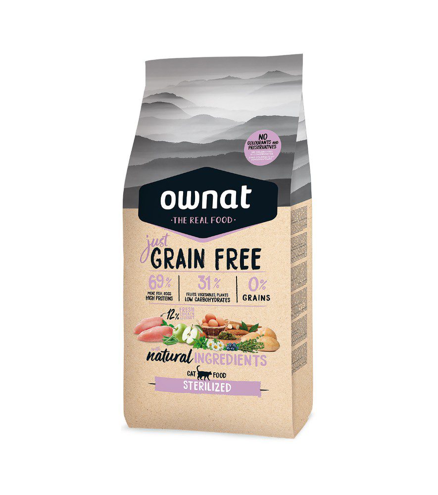 Enrastadog Comida para gatos OWNAT JUST GRAIN FREE STERILIZED (1 kg, 3 kg o 8 kg)