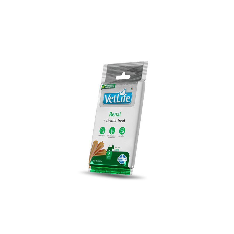 enrastadog comida para perros FARMINA TREAT VET LIFE DOG RENAL ADULT MINI 60GR